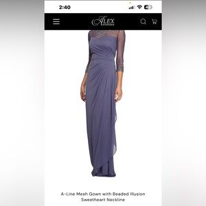 A-Line Mesh Gown with Beaded Illusion Sweetheart Neckline